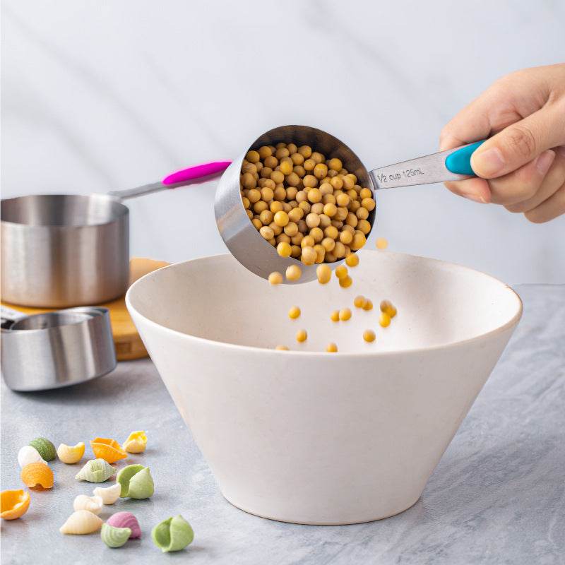 Color Stainless Steel Measuring Spoon 10-piece Set Measuring Cup With Scale Cup Measuring Spoon - Mubimart