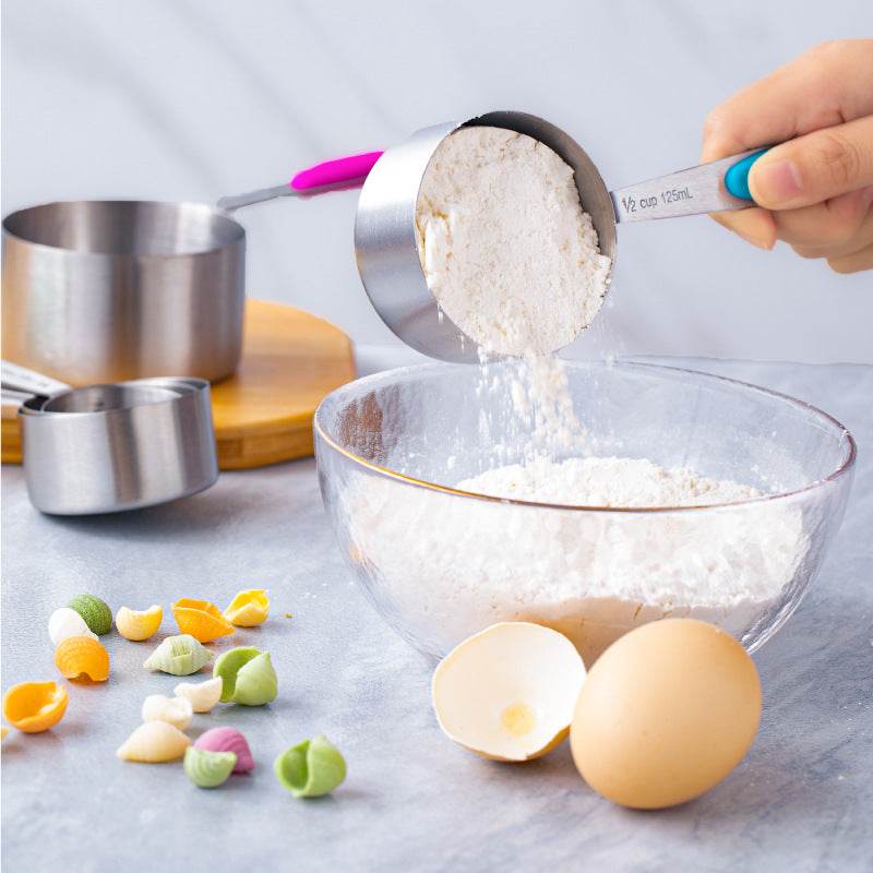 Color Stainless Steel Measuring Spoon 10-piece Set Measuring Cup With Scale Cup Measuring Spoon - Mubimart