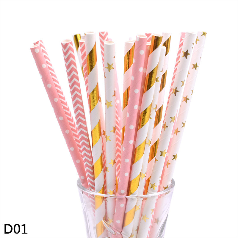 Color paper straws bronzing straws - Mubimart -  