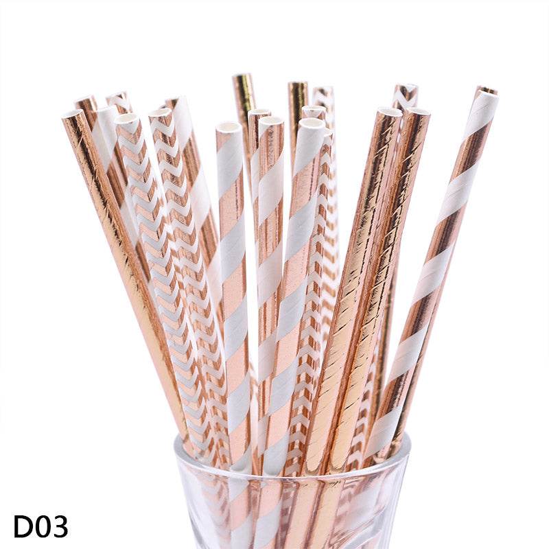 Color paper straws bronzing straws - Mubimart