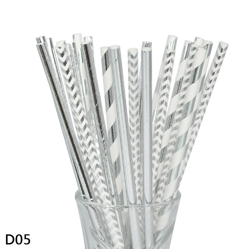 Color paper straws bronzing straws - Mubimart -  