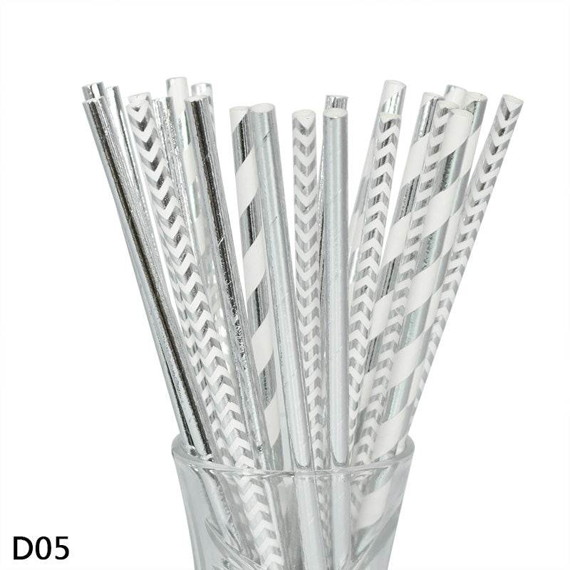 Color paper straws bronzing straws - Mubimart