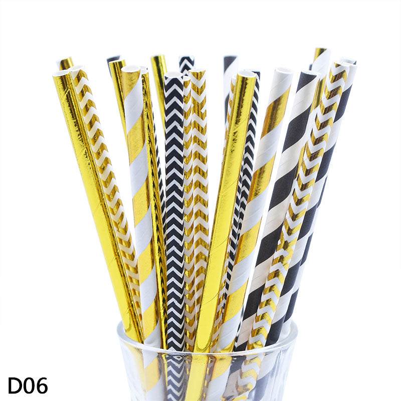 Color paper straws bronzing straws - Mubimart