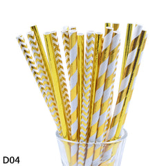 Color paper straws bronzing straws - Mubimart -  