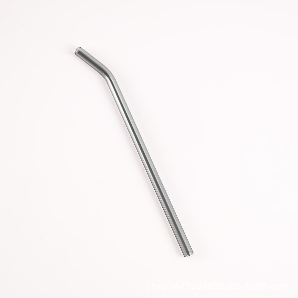 Colored High Borosilicate Environmentally Friendly Heat-resistant Curved Glass Straws - Mubimart -  