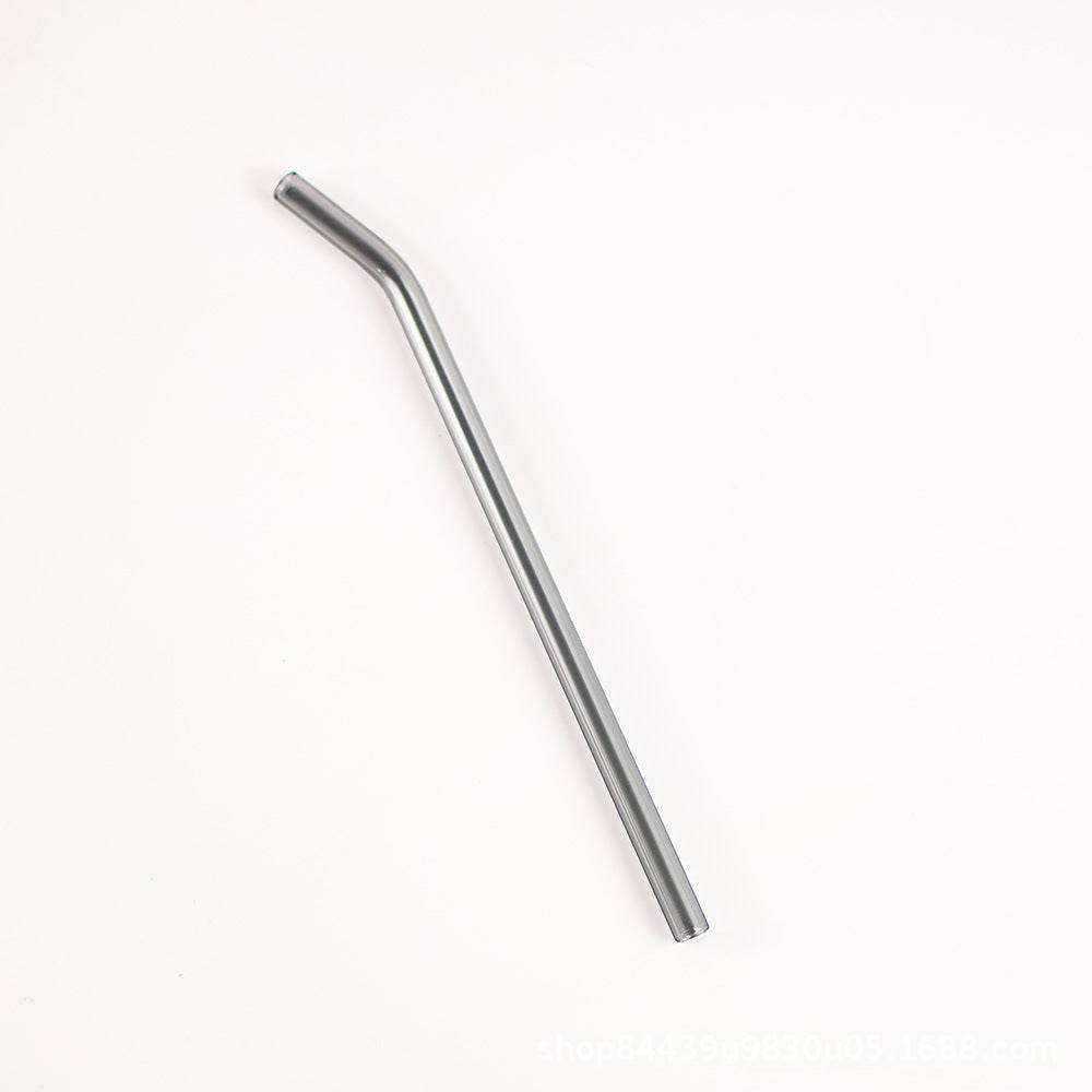 Colored High Borosilicate Environmentally Friendly Heat-resistant Curved Glass Straws - Mubimart
