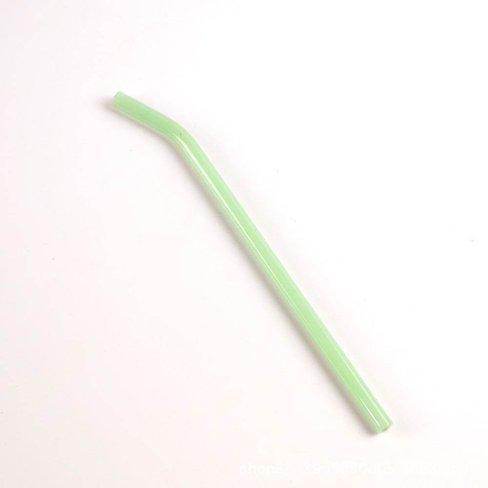 Colored High Borosilicate Environmentally Friendly Heat-resistant Curved Glass Straws - Mubimart