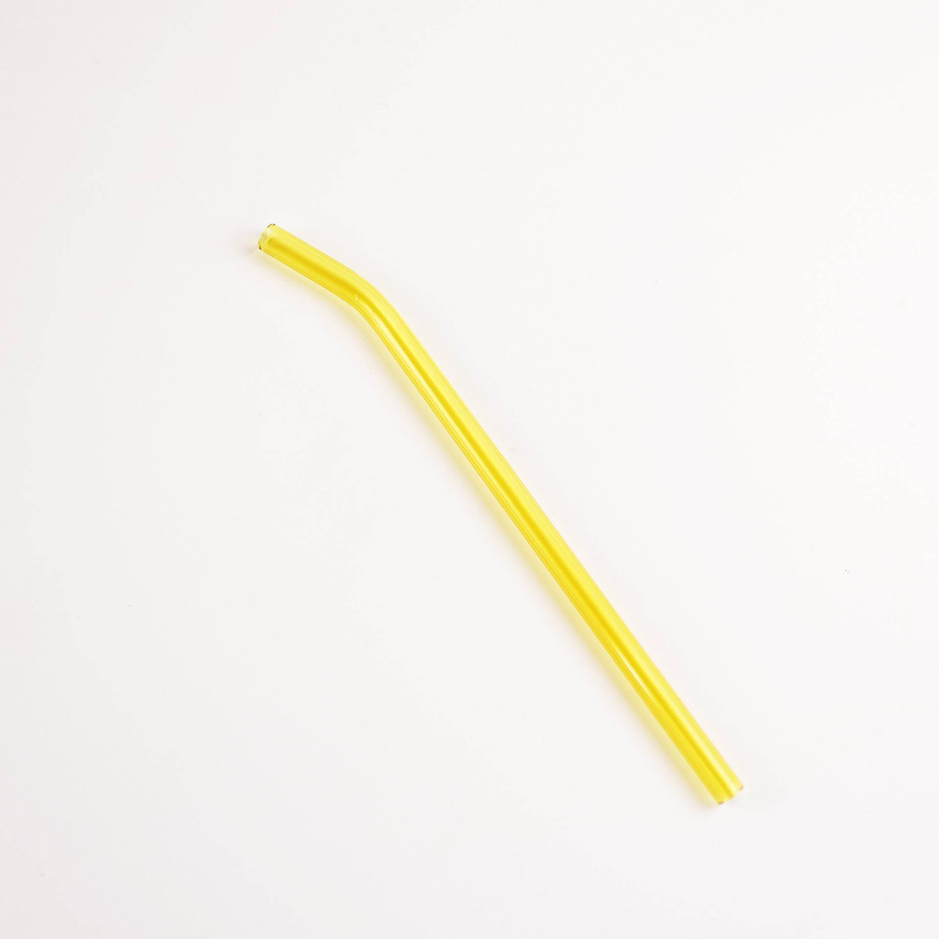 Colored High Borosilicate Environmentally Friendly Heat-resistant Curved Glass Straws - Mubimart