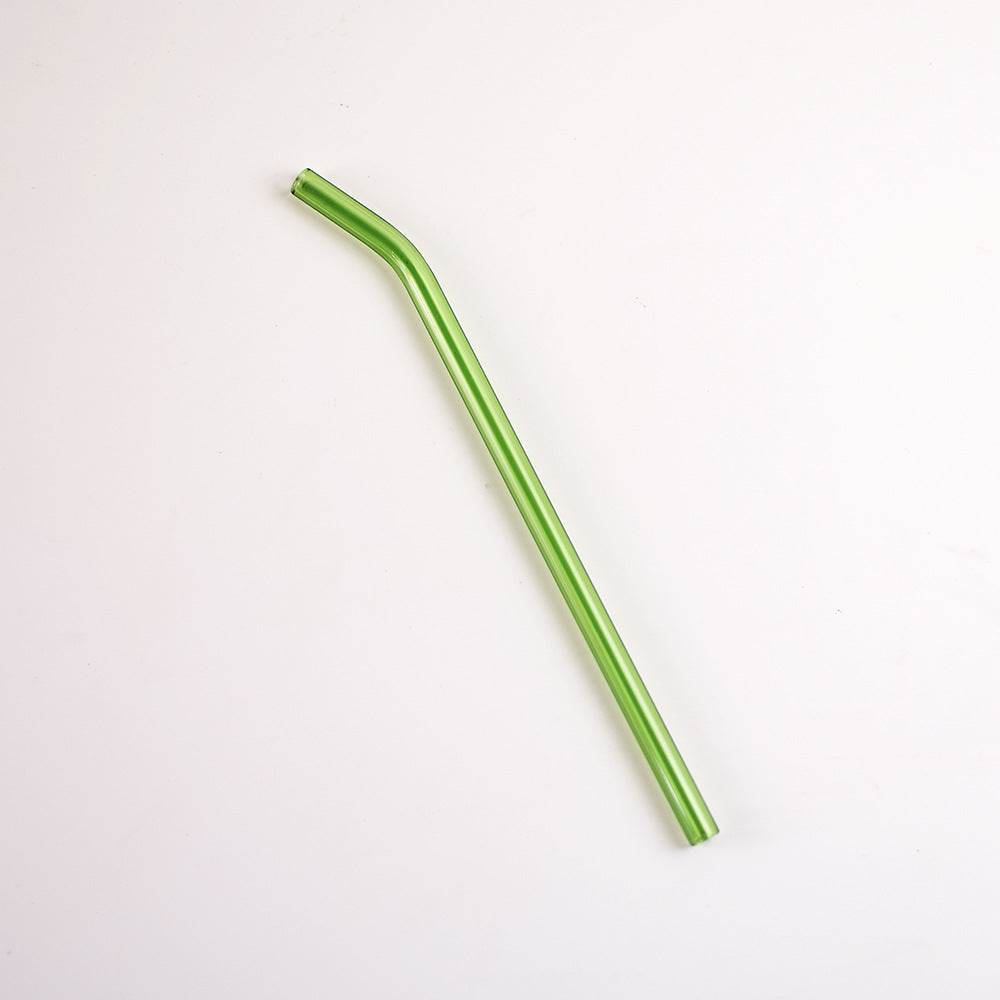 Colored High Borosilicate Environmentally Friendly Heat-resistant Curved Glass Straws - Mubimart