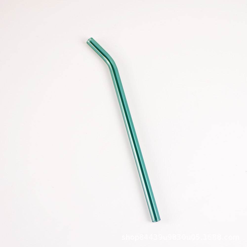 Colored High Borosilicate Environmentally Friendly Heat-resistant Curved Glass Straws - Mubimart