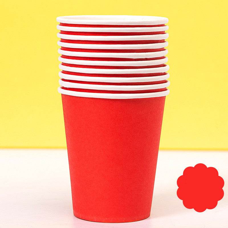Colored Paper Plates Handmade Eco-friendly Paper Plates Paper Cups - Mubimart