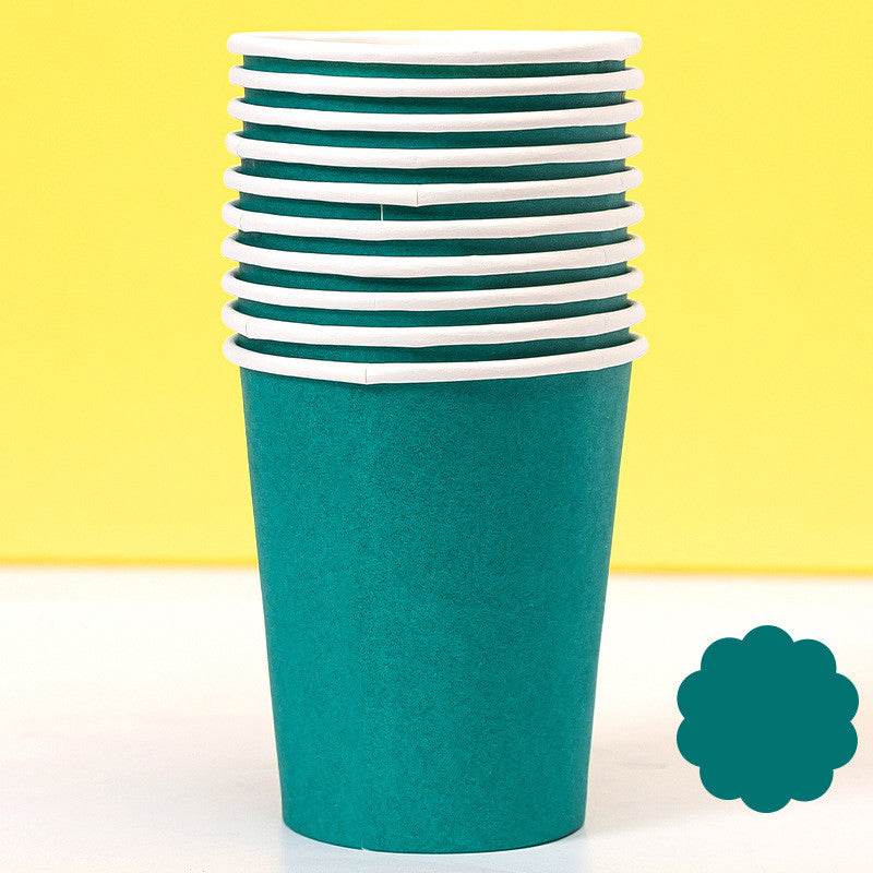 Colored Paper Plates Handmade Eco-friendly Paper Plates Paper Cups - Mubimart