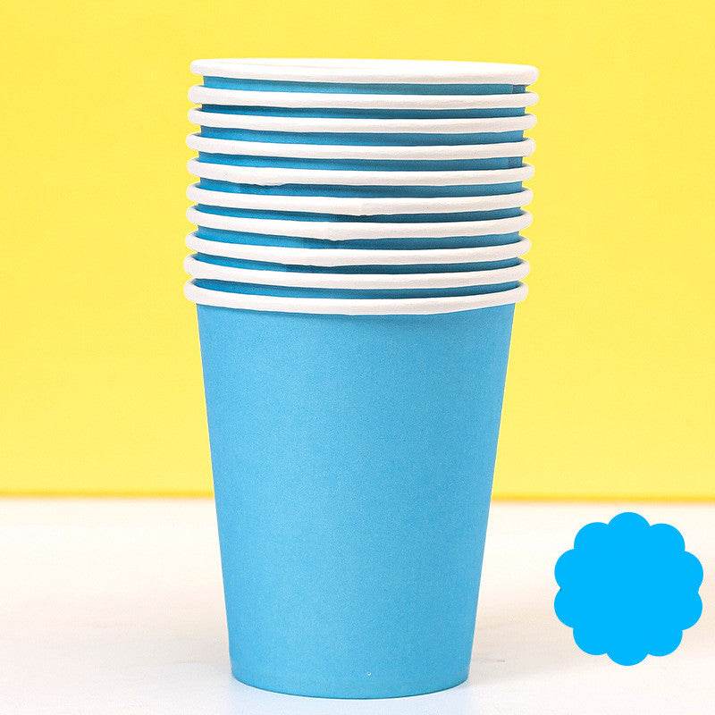 Colored Paper Plates Handmade Eco-friendly Paper Plates Paper Cups - Mubimart
