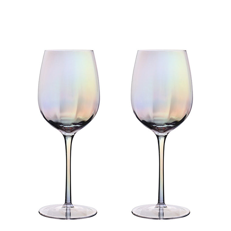 Colorful Champagne Glass Light Luxury Electroplating Crystal Glass Wine Glass - Mubimart - Drink glass 