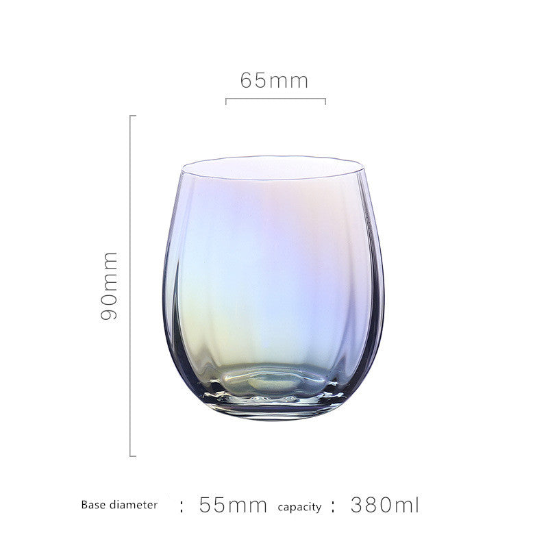 Colorful Champagne Glass Light Luxury Electroplating Crystal Glass Wine Glass - Mubimart -  