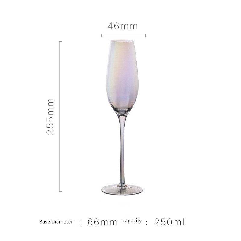 Colorful Champagne Glass Light Luxury Electroplating Crystal Glass Wine Glass - Mubimart
