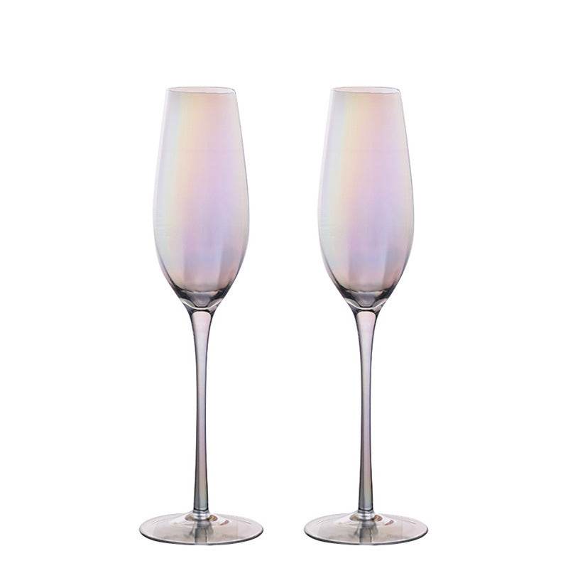 Colorful Champagne Glass Light Luxury Electroplating Crystal Glass Wine Glass - Mubimart