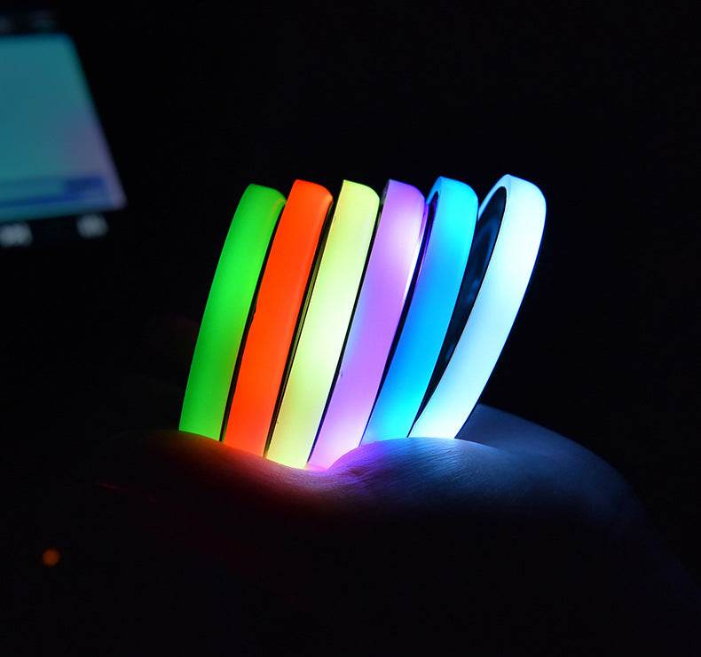 Colorful Cup Holder LED Light-up Coaster Solar & USB Charging Non-slip Coaster Ambient Light For Car Automatically - Mubimart