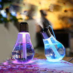 Colorful Light Bulb Humidifier Air Ultrasonic USB Essential Oil Diffuser Atomizer Freshener Mist Maker For Home Office - Mubimart - Mist Humidifiers 