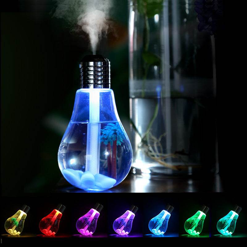 Colorful Light Bulb Humidifier Air Ultrasonic USB Essential Oil Diffuser Atomizer Freshener Mist Maker For Home Office - Mubimart
