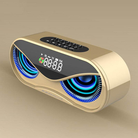 Colorful lights, dual speakers, digital buttons, song, Bluetooth speaker - Mubimart