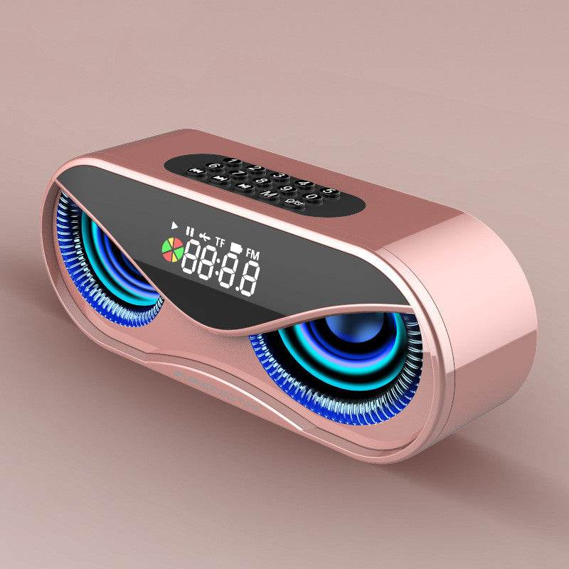 Colorful lights, dual speakers, digital buttons, song, Bluetooth speaker - Mubimart
