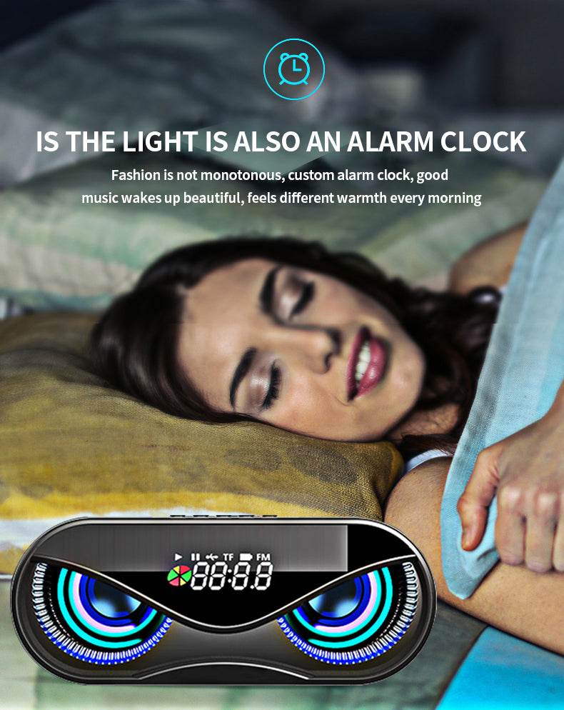 Colorful lights, dual speakers, digital buttons, song, Bluetooth speaker - Mubimart