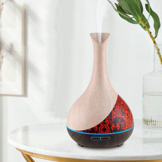 Colorful wood grain ultrasonic humidifier - Mubimart