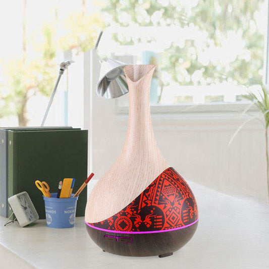 Colorful wood grain ultrasonic humidifier - Mubimart