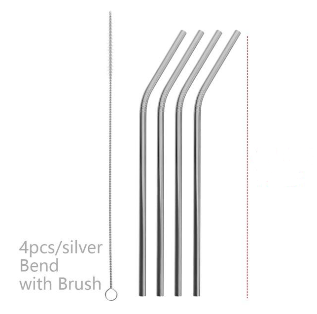 Colourful Reusable Stainless Steel Straws - Mubimart -  