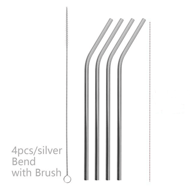 Colourful Reusable Stainless Steel Straws - Mubimart
