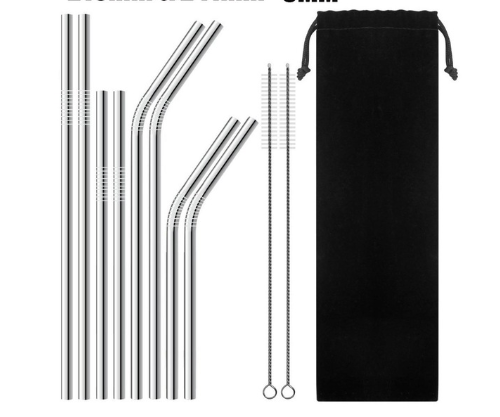 Colourful Reusable Stainless Steel Straws - Mubimart -  