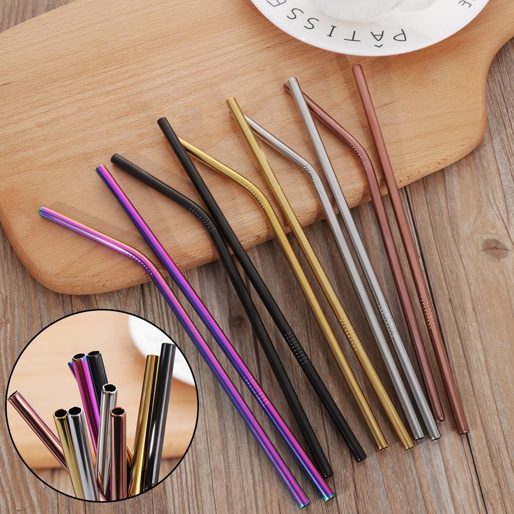 Colourful Reusable Stainless Steel Straws - Mubimart - Straws 