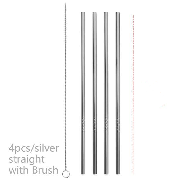 Colourful Reusable Stainless Steel Straws - Mubimart -  