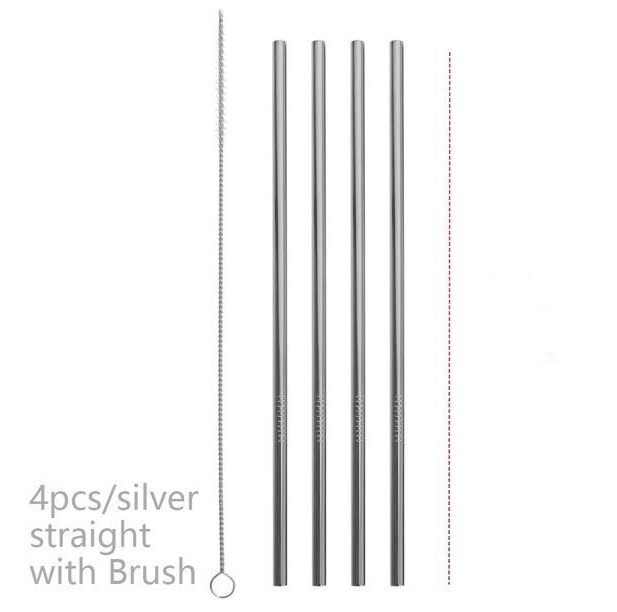 Colourful Reusable Stainless Steel Straws - Mubimart