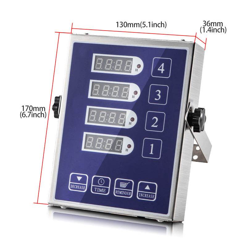 Commercial Stainless Steel Kitchen Zero Error Four-channel Timer - Mubimart