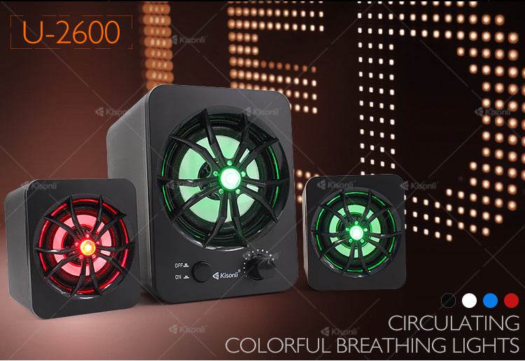 Computer Audio Glowing Colorful Light Mini Phone Speaker - Mubimart