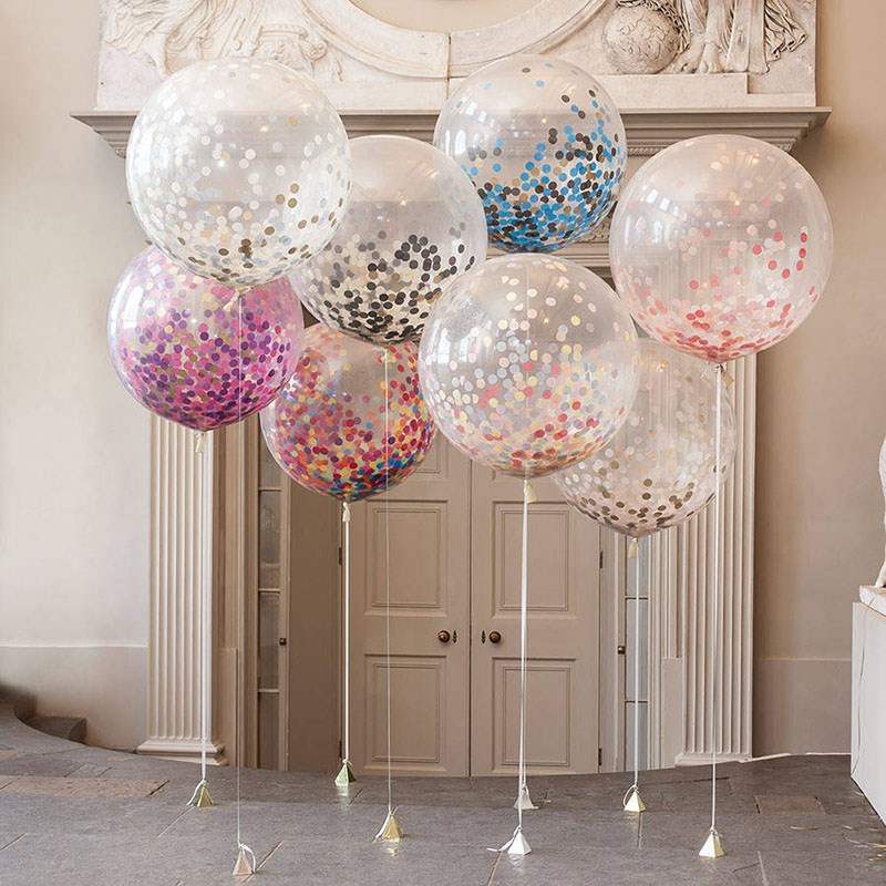 Confetti Balloons Clear Ballons Party Wedding - Mubimart - Wedding balloons 