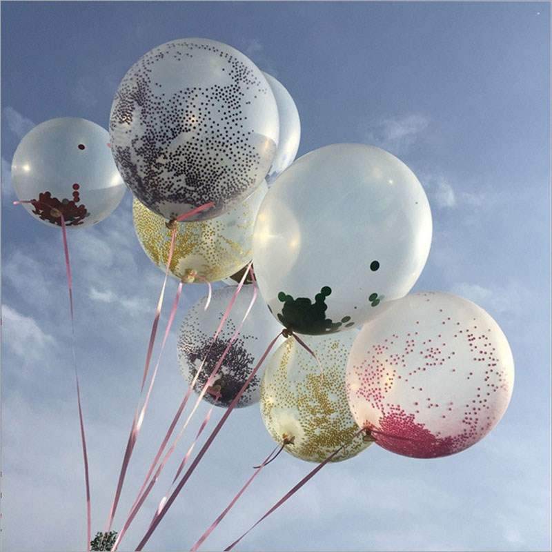 Confetti Balloons Clear Ballons Party Wedding - Mubimart