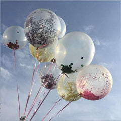 Confetti Balloons Clear Ballons Party Wedding - Mubimart -  