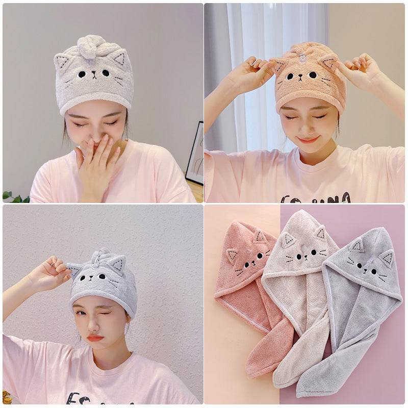 Coral Fleece Absorbent Hair Drying Towel - Mubimart