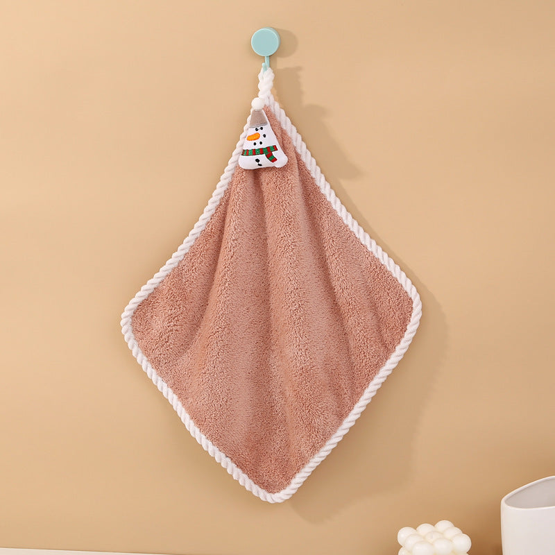 Coral Velvet Santa Wipes Hand Towels - Mubimart -  