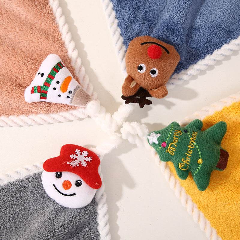 Coral Velvet Santa Wipes Hand Towels - Mubimart