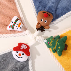 Coral Velvet Santa Wipes Hand Towels - Mubimart -  