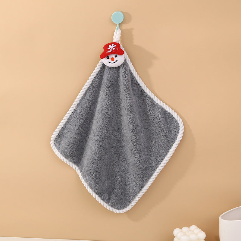 Coral Velvet Santa Wipes Hand Towels - Mubimart -  