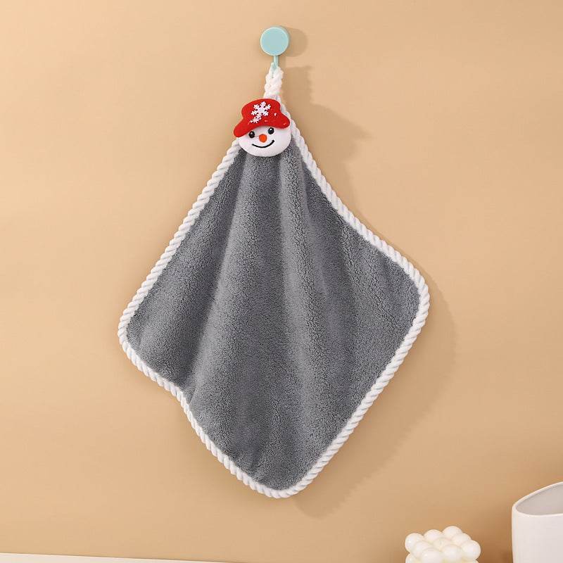 Coral Velvet Santa Wipes Hand Towels - Mubimart