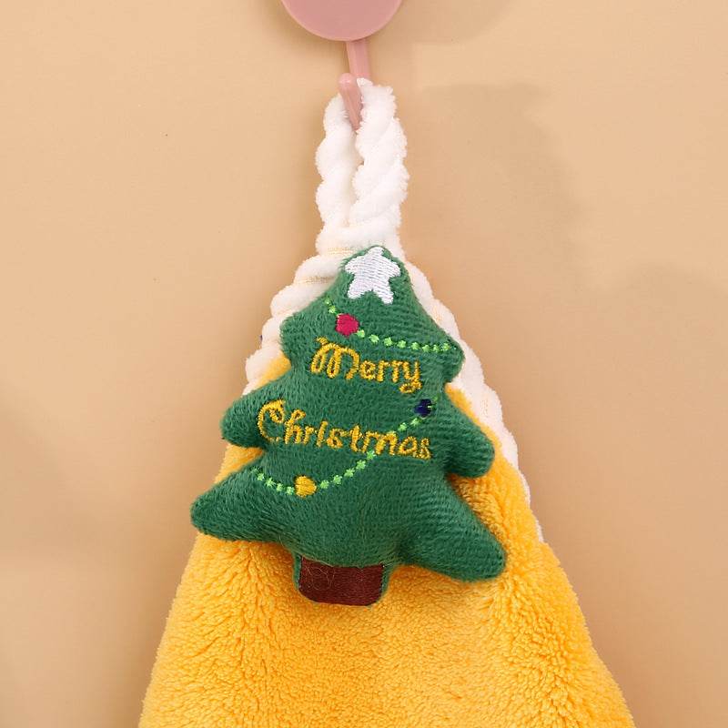 Coral Velvet Santa Wipes Hand Towels - Mubimart