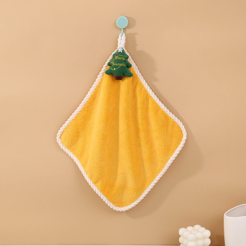 Coral Velvet Santa Wipes Hand Towels - Mubimart -  