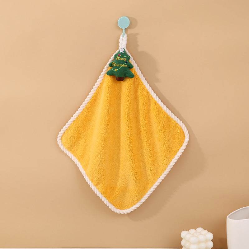 Coral Velvet Santa Wipes Hand Towels - Mubimart