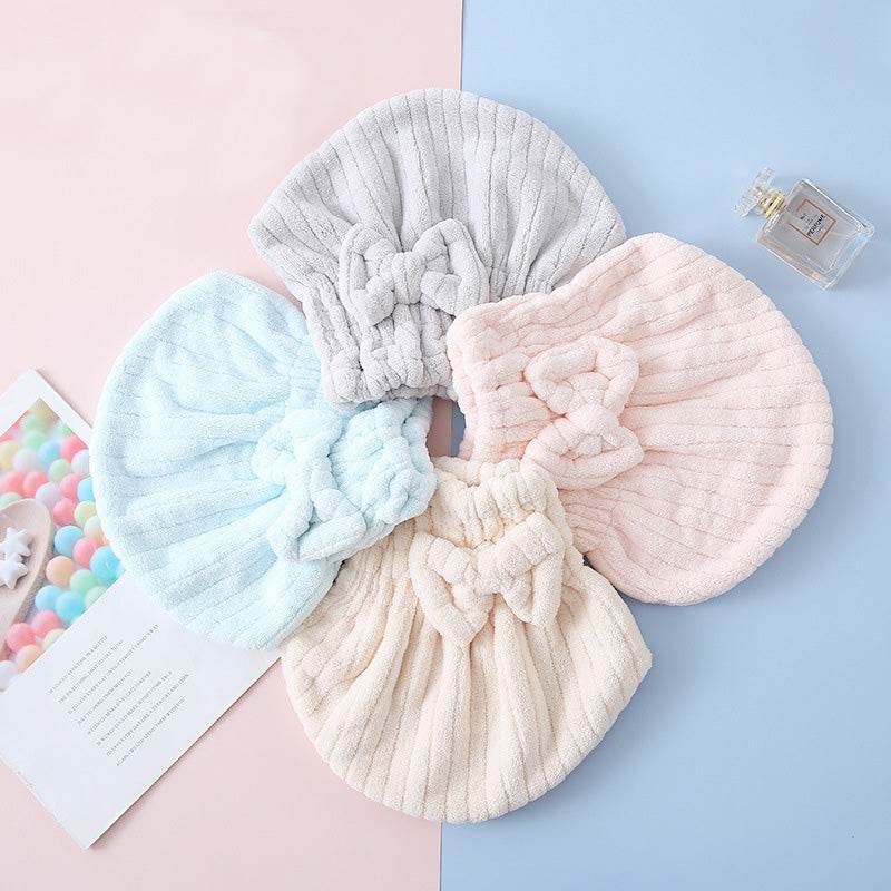 Coral Velvet Shell Absorbent Shower Cap Quick Dry Hair Cap Thickened Soft Dry Hair Towel - Mubimart